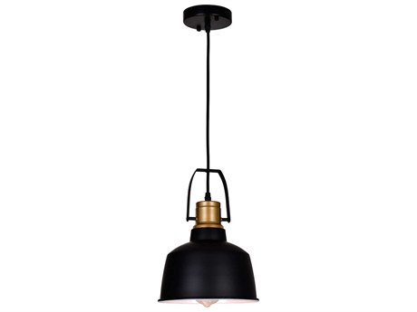 CWI Lighting Elisa 1-Light Black Bell Mini Pendant