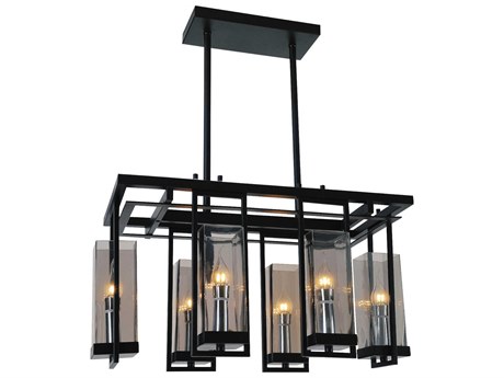 CWI Lighting Vanna 6-Light Black Island Pendant