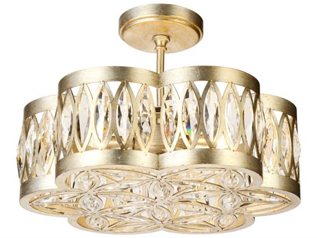 CWI Lighting Nova 6-Light Champagne Gold Traditional Semi Flush Mount