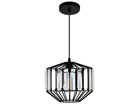CWI Lighting Alethia 1-Light Black Mini Pendant
