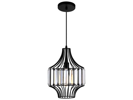 CWI Lighting Alethia 1-Light Black Mini Pendant