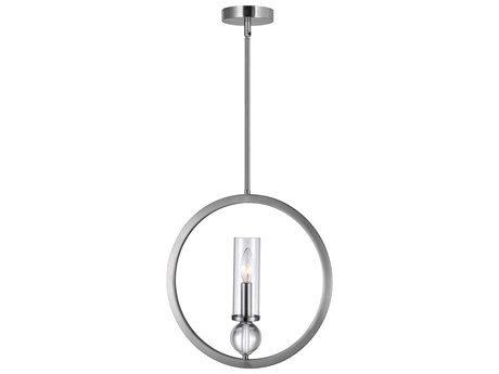 CWI Lighting Elton 1-Light Satin Nickel Cylinder Round Pendant