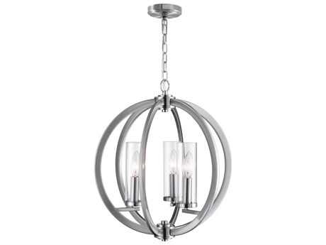 CWI Lighting Elton 3-Light Satin Nickel Cylinder Chandelier