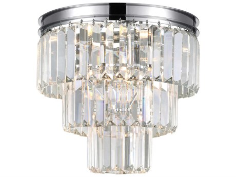 CWI Lighting Weiss 8-Light Chrome Tiered Flush Mount