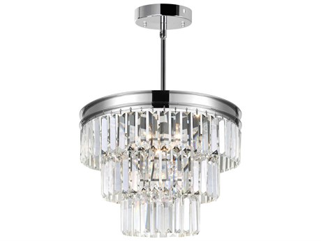 CWI Lighting Weiss 5-Light Chrome Tiered Chandelier