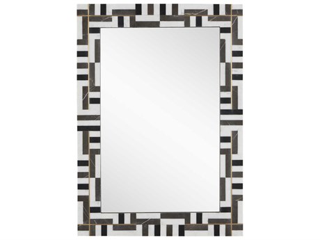 Currey & Company Gentry Natural / Brass Rectangular Wall Mirror