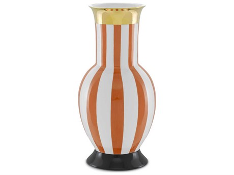 Currey & Company De Luca Coral Stripe Large Vase