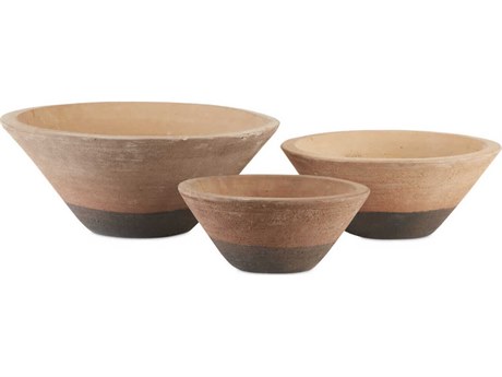 Currey & Company Cottage Natural / Black Decorative Bowls Set of 3