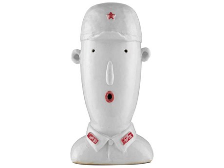 Currey & Company Off White / Brown Red Stan The Military Man Sculpture