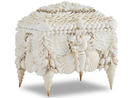 Currey & Company Boardwalk White Shell Jewelry Box