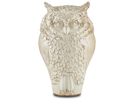 Currey & Company Milky White 14" High Minerva Owl Sculpture