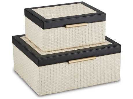 Currey & Company Deanna Ivory / Black Box Set of 2