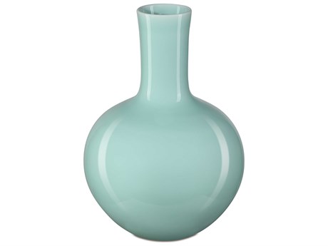 Currey & Company Celadon Green 9" Straight Neck Vase