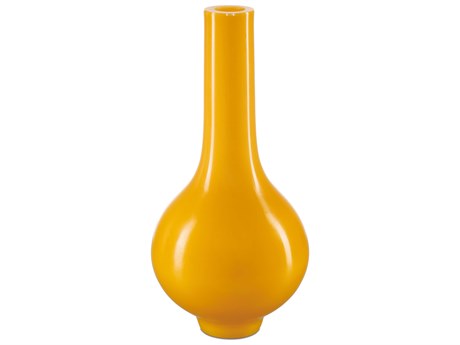 Currey & Company Imperial Yellow Peking Long Neck Vase