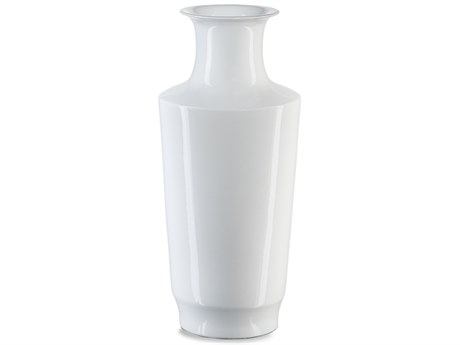 Currey & Company Imperial White Modern Shoulder Vase