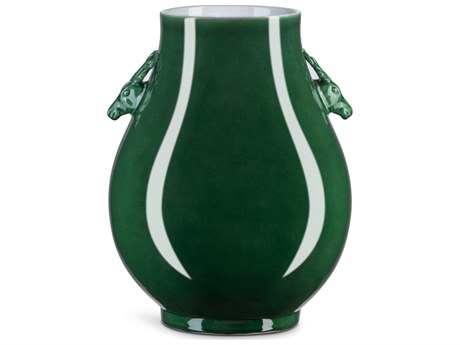Currey & Company Imperial Green Deer Ears Vase