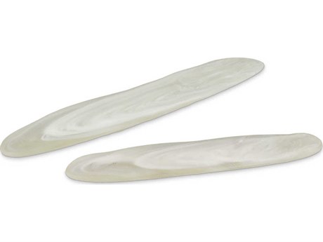 Currey & Company Milky White Serving Tray Set of 2