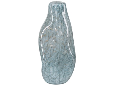 Currey & Company Tyne Pale Blue Gold Vase