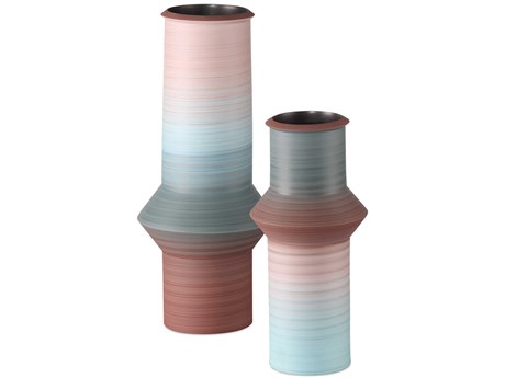 Currey & Company Happy 80's Blue & Red Vase Set of 2