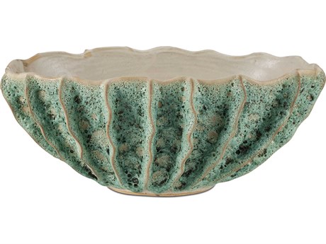 Currey & Company Sunken Boat Oval Green Decorative Bowl