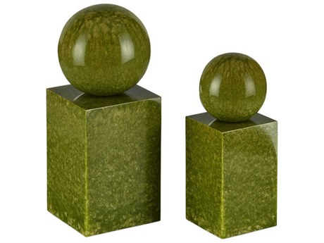 Currey & Company Nova Green Object Set of 2