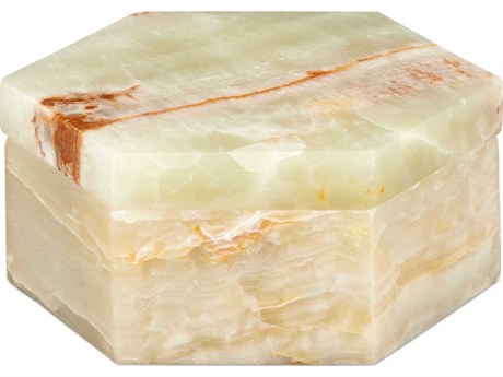 Currey & Company Arco Green Onyx Hexagon Box