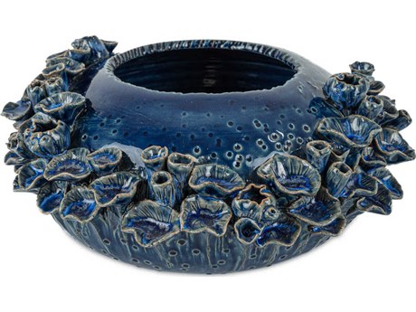 Currey & Company Sunken Blue Bowl