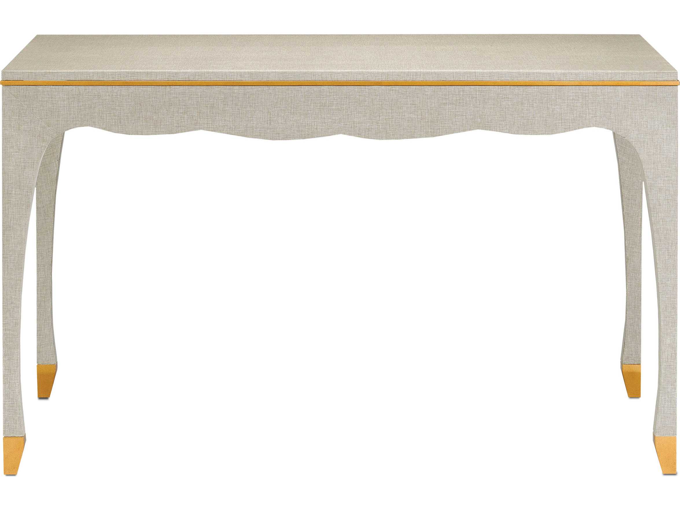 Currey & Company Tatum 48'' x 24.75'' Lacquered Gray and Antique Gold