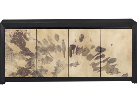 Luxecor Vistas 80" Natural Vellum Caviar Black Sideboard