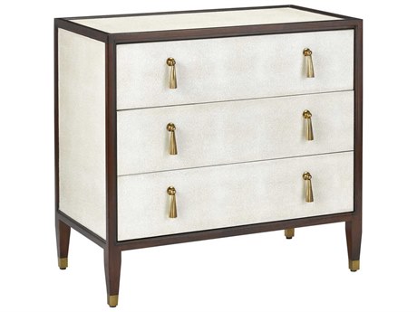 Currey & Company Evie 3-Drawers Brown Mahogany Wood Dresser