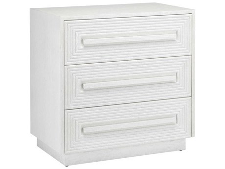 Currey & Company Morombe 3-Drawers Oak Wood Chest Nightstand