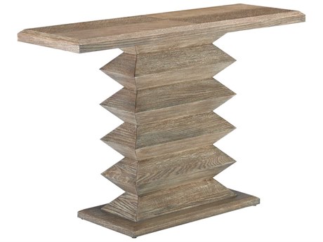 Currey & Company Sayan Rectangular Wood Light Pepper Console Table