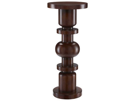 Currey & Company Sasha Round Wood Dark Walnut End Table