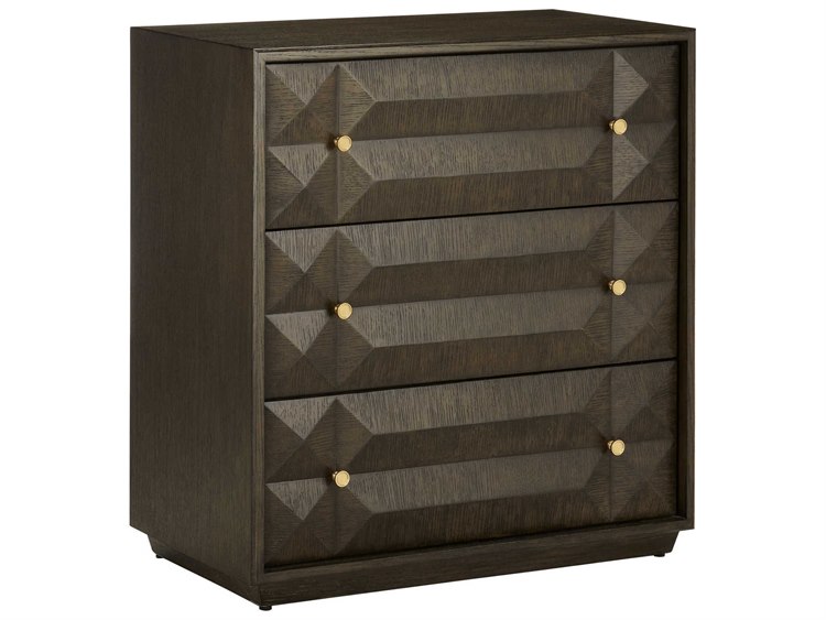 Photos - Wardrobe A&D Currey & Company Kendall Dove Gray Polished Brass Solid Wood Accent Chest 3000-0226 