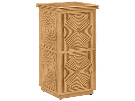 Currey & Company Santos Square Glass Sea Sand Clear End Table