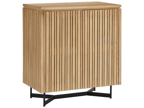 Currey & Company Indeo 33" Washed Oak Black Wood Accent Chest