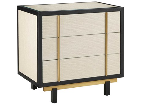 Currey & Company Deanna 3-Drawers Beige Nightstand