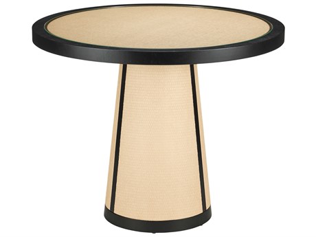 Currey & Company Deanna 38" Round Wood Ivory Black Foyer Table