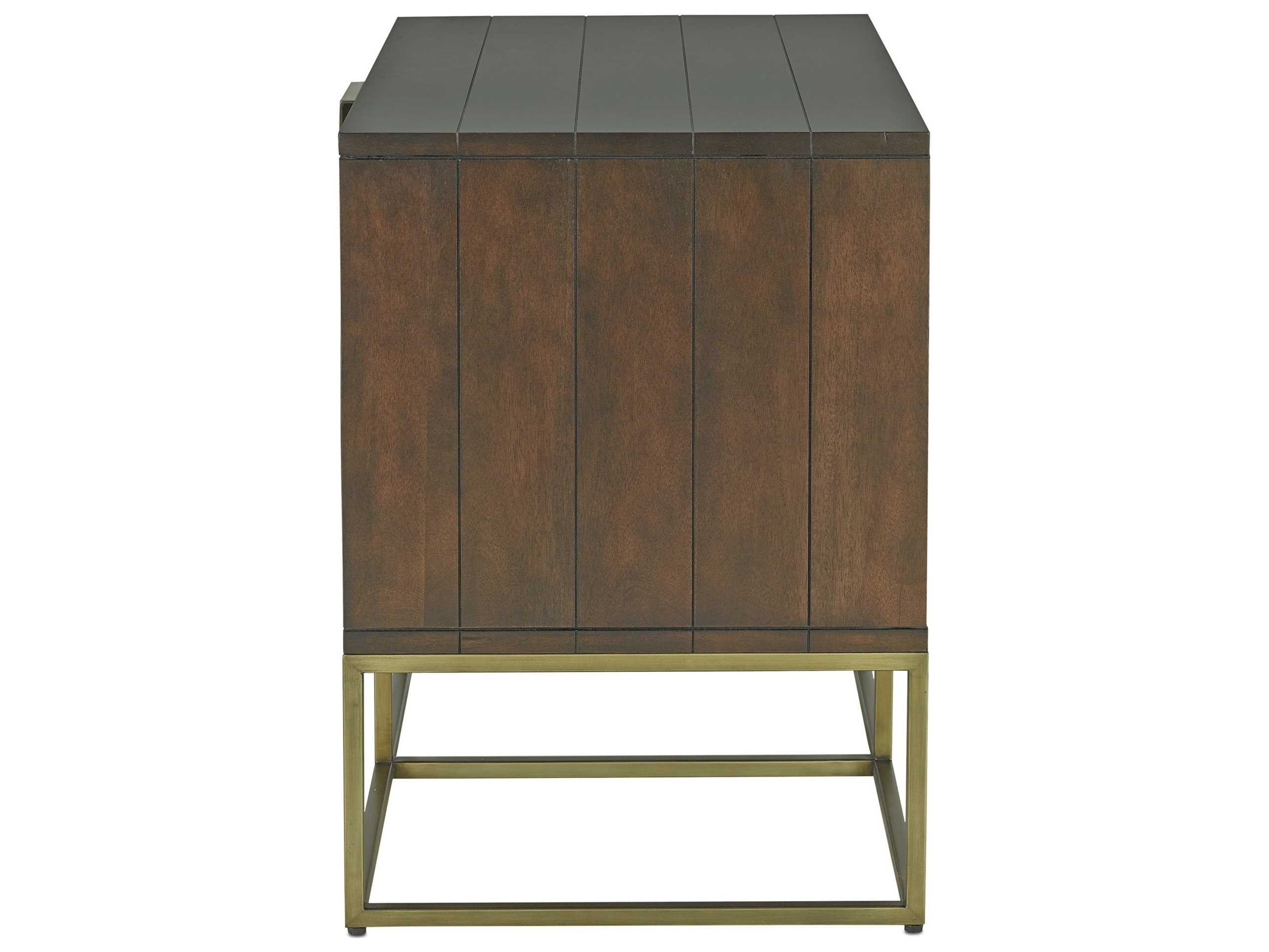Currey & Company Holden Antique Brass Nightstand CY3255