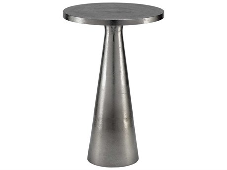 Currey & Company Tondo Round Metal Black Nickel End Table