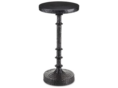 Currey & Company Gallo Round Metal Bronze End Table