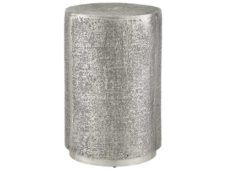 Luxecor Kabeen Round Metal Antique Silver End Table
