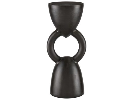 Currey & Company Delle Round Metal Bronze End Table