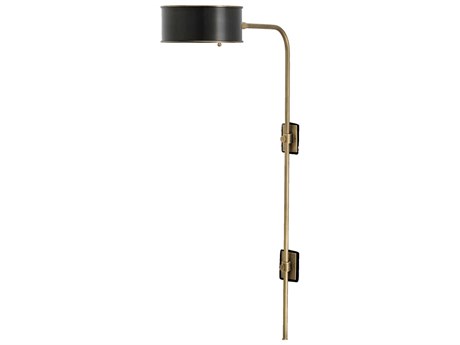 Currey & Company 1-Light Antique Brass Black Wall Sconce