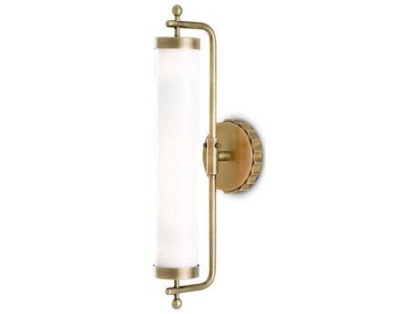 Currey & Company Latimer 1-Light Antique Brass Glass Wall Sconce