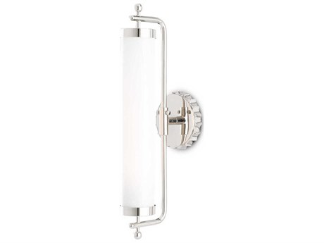Currey & Company Latimer 1-Light Polished Nickel Glass Wall Sconce