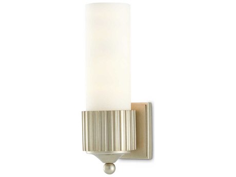 Currey & Company Bryce 1-Light Silver Leaf Glass Wall Sconce