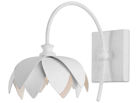 Currey & Company Sweetheart 1-Light Gesso White Wall Sconce