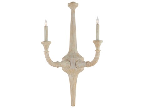 Currey & Company Aleister 2-Light Sandstone Off White Wall Sconce