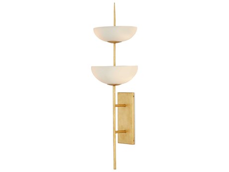Currey & Company Follett 4-Light Contemporary Gold Leaf White Wall Sconce